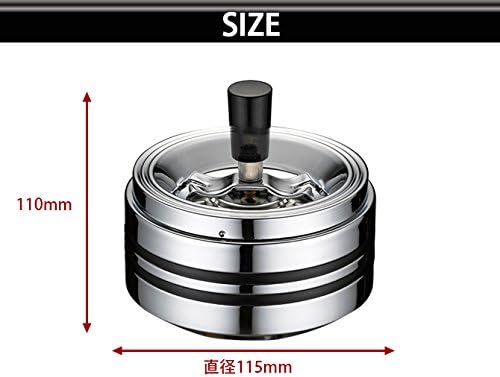 Penguin Lighter Ashtray, Chrome Line 2, Tabletop, Rotation, Diameter 4.5 inches (11.5 cm), Silver - NewNest Australia