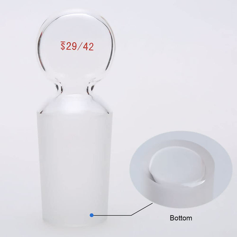 Glass Stopper Penny Head Glass Hollow Stopper for 29/42 Outer Joint, Borosilicate Glass, with Closed Bottom (5 Pcs)