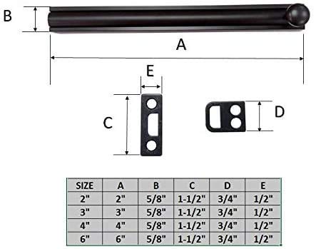 QCAA Solid Brass Surface Bolt 4", Matte Black, Made in Taiwan, 1 Pack Matte Black (4")