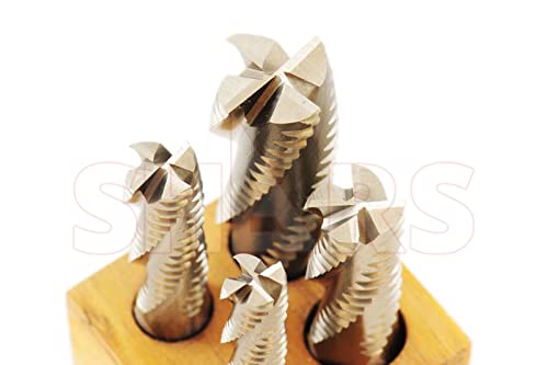 Shars 4 Flute M2AL Roughing End Mill Set 4 pcs 1/4" to 1/2" 404-9040 P