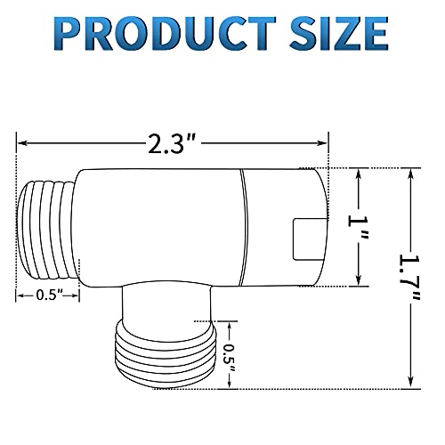 G-Promise All Metal 3 Way Diverter/Hose Fitting Tee/T Shape Adapter Connector for Angle Valve Hose/Bath Shower Arm / (Chrome) Chrome