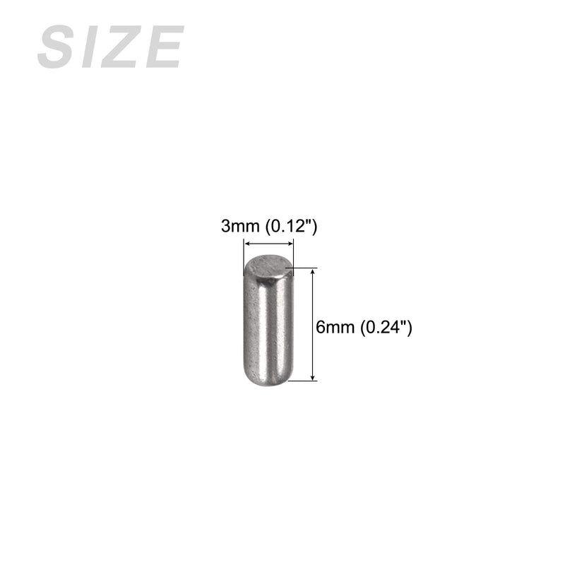 METALLIXITY Dowel Pin (3x6mm) 50Pcs, 304 Stainless Steel Shelf Support Pegs Pin Fastener Elements - for Metal Devices, Furniture Installation, Industrial, DIY 3mmx6mm