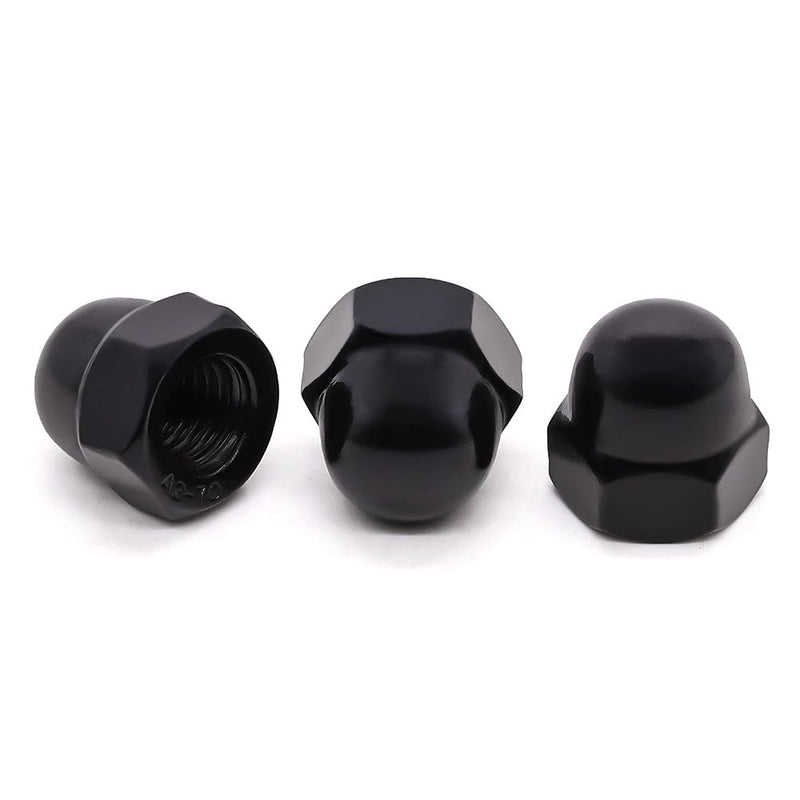 Glvaner 1/2-13 Stainless Steel Acorn Cap Nuts, Hexagon Dome Head Cap Nuts Locknuts, 304 Stainless Steel 18-8, Black Coated, 10 pcs 1/2"-13