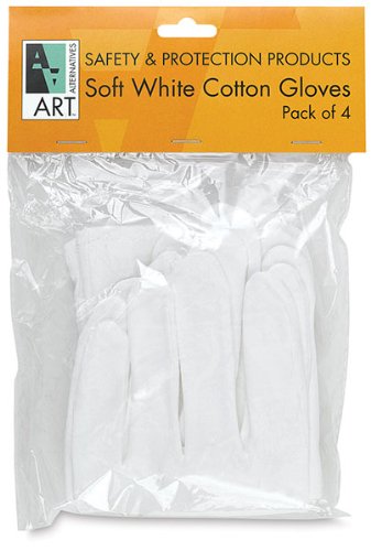 Art Alternatives Soft White Cotton Gloves 4/Pkg