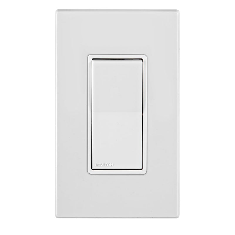 Leviton E5601-MW Decora Edge 15 Amp Single Pole Rocker Switch, 10-Pack, White 10 Pack
