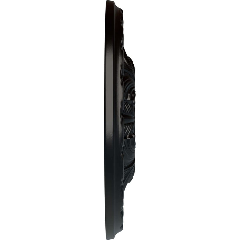 Ekena Millwork CM11LFBLF 11-3/8" x 3-5/8" x 1-1/8" Leaf Ceiling Medallion, Jet Black Jet Black (Flat Finish)