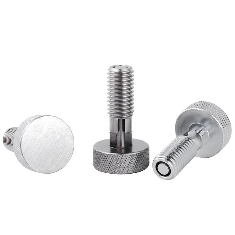 4Pcs Hand Retractable Spring Plunger, Stainless Steel Quick Release Pin M6 Lock Out with Knurled Handle for Rolling Toolbox Packout Tool Box Accessories 4