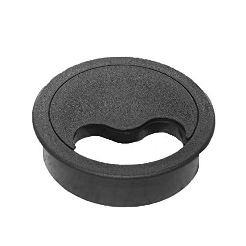 Heavy Duty Floor Grommet w/Cover 4 Inch | Black ABS Plastic Grommet for Cable Organization | Great to Organize Cables | Easy Installation