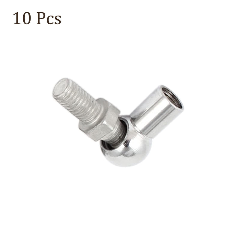 10pcs Angle Ball Joint - [M8x1.25 Right Female Thread, M8x1.25 Right Male Thread] Gas Spring Elbow Joint Fitting for Automotive, Hinged Door, Cupboard