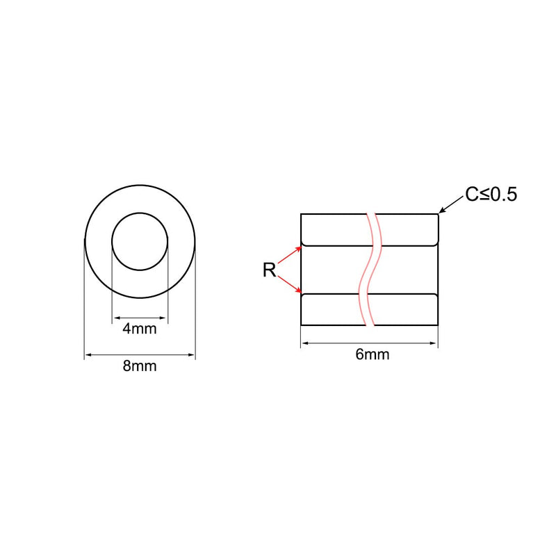 uxcell Bearing Sleeve 4mm Bore x 8mm OD x 6mm Length Self-Lubricating Sintered Bronze Bushings 6pcs 4x8x6mm