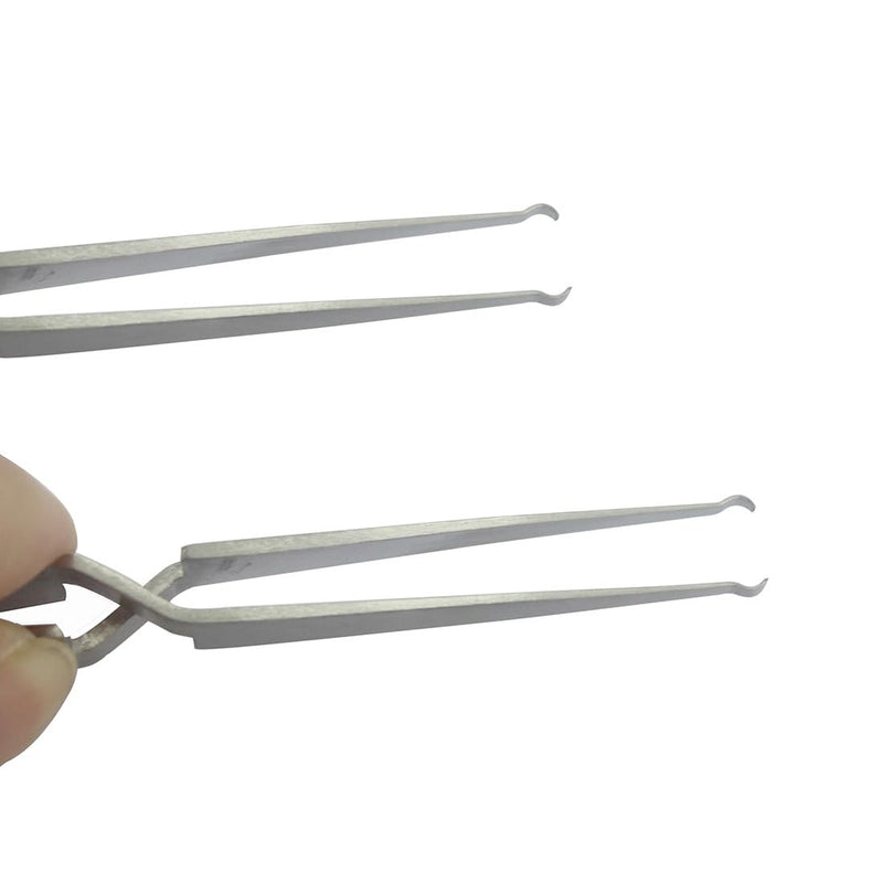 Lock Pinning Cross Locking Tweezers & Straight Round Open Slot Stainless Steel for Locksmith Pinning & Rekeying Kit Self Locking Closing Locksmith Tools Lock Pin Tumbler Tweezers(2PCS)