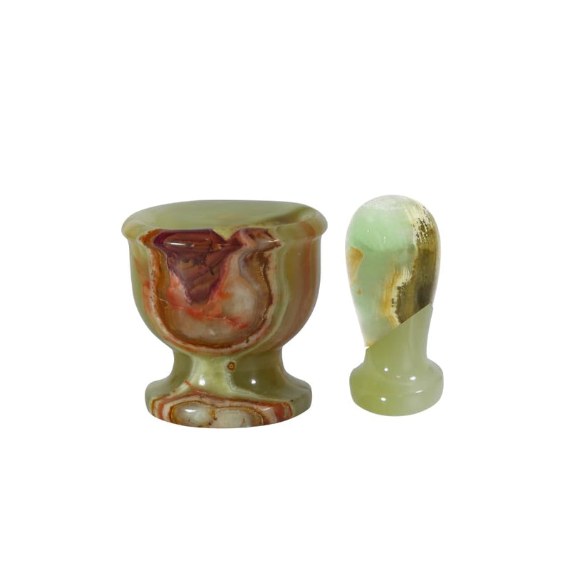 Mini Mortar and Pestle Set – 2.5″ Marble Stone Grinder with Polished Bowl & Non-Slip Base | Small Spice Crusher, Herb Grinder & Pill Crusher Multi Green 2.5x2.5