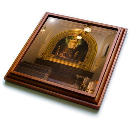 3dRose Sedona, Tlaquepaque Arts and Crafts Village Church US03 BJA0065 Jaynes Gallery Trivet with Ceramic Tile, 8 by 8", Brown