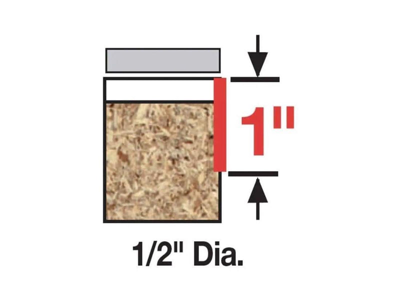 Diablo Flush Trim Router Bit with Top Bearing - Cuts Hardwood, Softwood, Plywood, Composite Materials - 1/2" Dia, 1/4" Shank, Tico Carbide, Anti-Buildup Coating - DR50102 1/2" Dia × 1/4" Shk x 2-5/8" L Top Bearing Flush