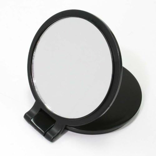 Yamamura YL-10 double-sided compact mirror with 10x magnifying glass, black mirror/flat Φ77mm - NewNest Australia