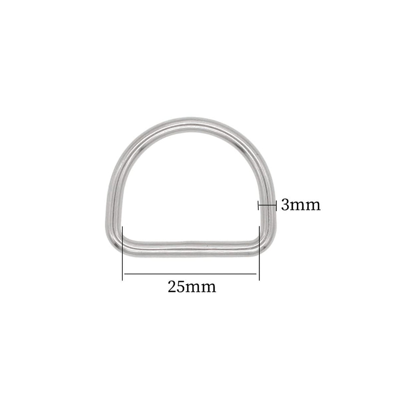10 Pcs 304 Stainless Steel Heavy Duty Welded D Ring Solid Metal D Rings for Camping Belt, Dog Leashes Hardware 5mm×40mm×36mm