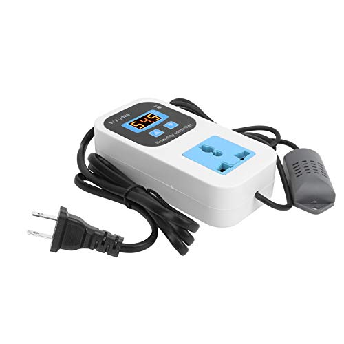 Digital Humidity Controller 0-99% RH Hygrostat with Sensor Outlet 110-220V for Humidifier Dehumidifier HVAC (US Plug) US Plug