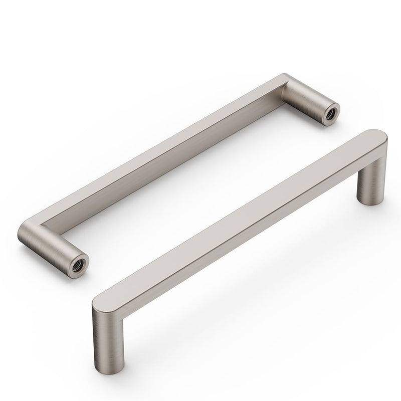 5 Pack 160mm(6.3 Inch) Edge Brush Nickel Hidden Drawer Door Cabinet Handle Aluminum Alloy Finger Bar Pull Concealed Furniture Hardware Back Mount Dresser Handles for Kitchen Bathroom Brushed Nickel 160