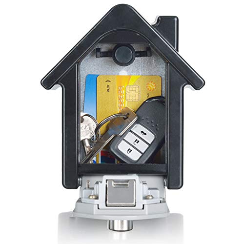 New Wall Mount Key Storage Lock Box with Key and 4-Digit Password Access Emergency Unlock Weather Resistant Steel for Indoors Outdoors Grey Gray