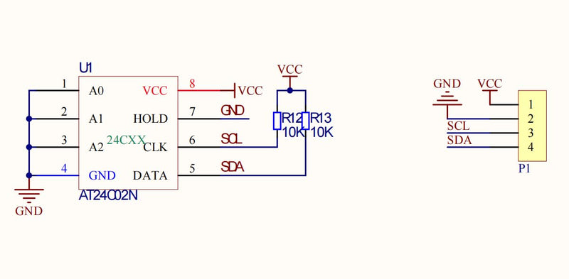 3PCS EEPROM Memory Module AT24C256 Chip I2C Serial Interface Data Storage Memory Module Onboard 8P Chip Holder with Onboard LED Indicator