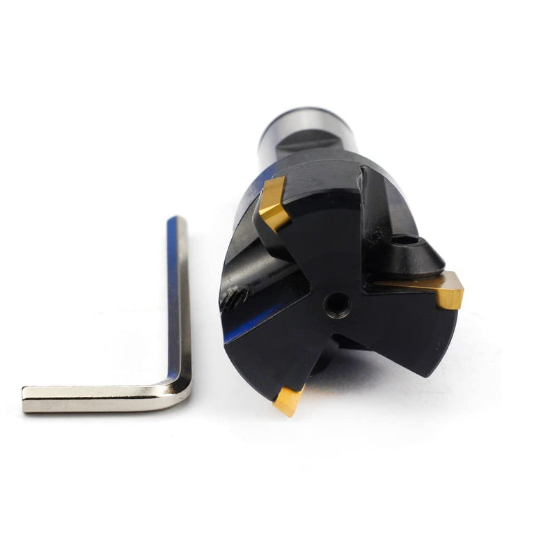 OSCARBIDE Indexable End Mill 3/4''Straight Shank,1-1/2'' Cutting Diameter, 3-1/2"Overall Length,TP32,3 Flutes with 3 Pcs TPCN32PDTR Tpg32 Carbide Inserts