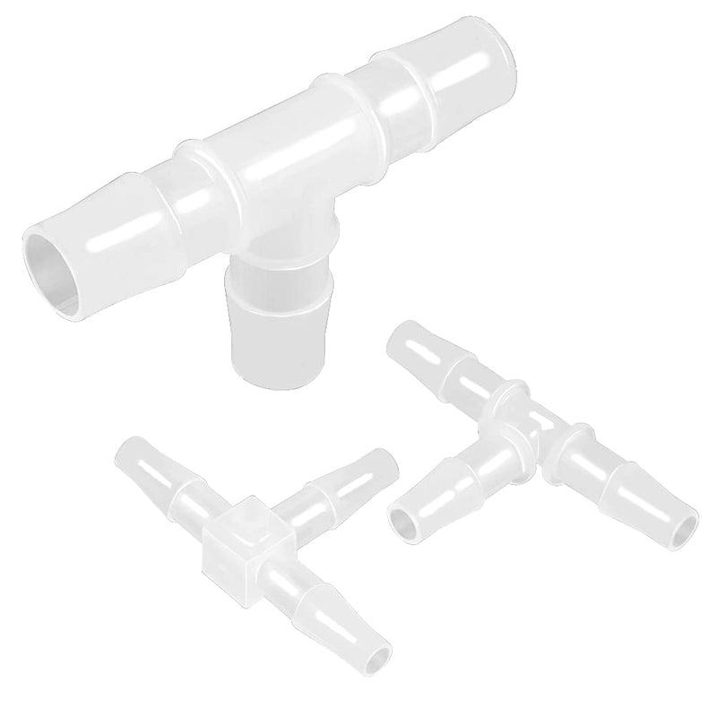 1/4" Tee Fitting Equal Barb 3 Way Hose Barb Fitting Splicer Joint Mender Adapter Union Fitting for Fuel Gas Liquid Air (Pack of 5) 1/4 inch