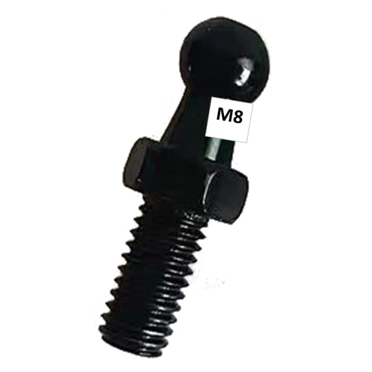 KEMANI Lots 6pcs 10mm Ball Studs, M8 Ball Stud Screws 8mm Female Thread x 1/2" Long Shank for Gas Spring Lift Support Struts End Fitting with Hardware (Black, M8 6pcs) Black