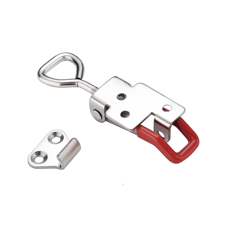 E-TING 4 Pack Heavy Duty 4002 Toggle Latch Clamp, Adjustable Toggle Clamp Latch with Lock Hole,485 Lbs Holding Capacity Pull Latch for Smoker Door, Box Case Trunk, Lid, Jig (with 20PCS Screws) 4x4002