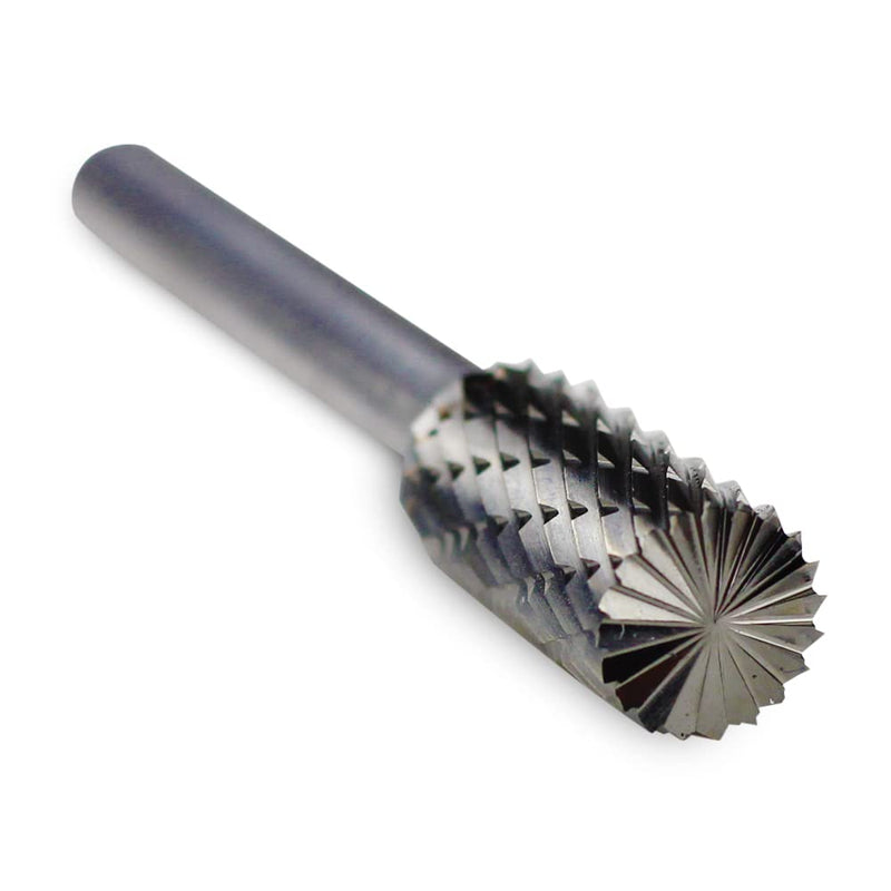 BHA Tungsten Carbide Burr Die Grinder Rotary Tool Bit Set for Metal Contouring and Deburring, Double Cut with 1/4” Shank - 5 Pieces