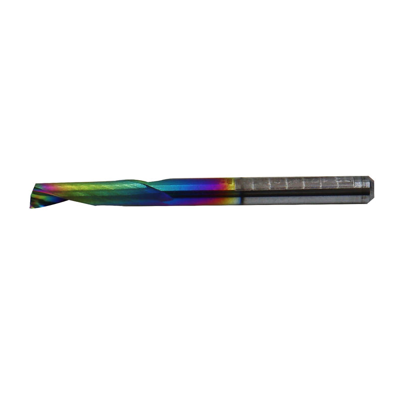 5Pcs 1/8in Solid Carbide 1Flute End Mill,DLC(Ta-C) Coated, Single Flute Bits Tool for Soft Material Such As Plastics,Aluminum, Copper, and Brass