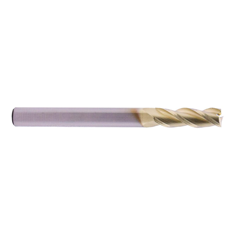 5Pcs 3/16" 3 Flute Solid Carbide Square End Mill, ZrN Coated for Aluminum | 37° Helix, 3/16" Cutting Dia, 3/16" Shank Dia, 5/8" Length of Cut, 2" Overall Length, for Milling Aluminum and Copper 3/16 in