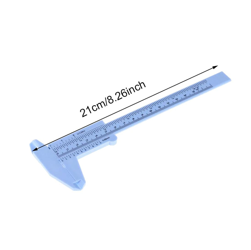 Penta Angel 3Pcs Plastic Caliper Inch/Metric 6Inch 150mm Mini Caliper Double Scale Ruler Measuring Tool for Student (White and Blue and Green)