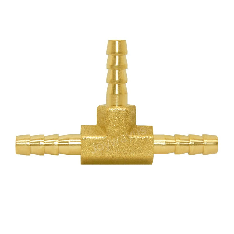 Joywayus Brass 1/8" Hose Barb, Tee 3 Way Union Pipe Fitting for Water/Fuel/Air 1/8 Inch