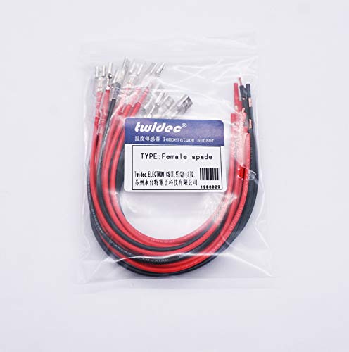 Twidec/20Pcs 4.8mm and 6.3mm Female Spade Crimp Terminal with Insulating Sleeve and Wire Red + Black Female Spade Quick Splice Assortment Kit 4.8mm+6.3mm