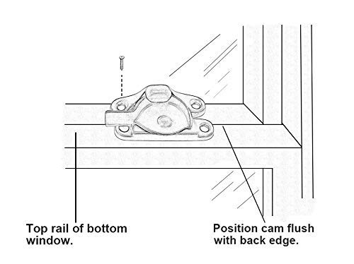 QCAA Zinc Die Cast Window Sash Lock, 2-7/16", White, 4 Pack, Made in Taiwan 4pack White Brushed
