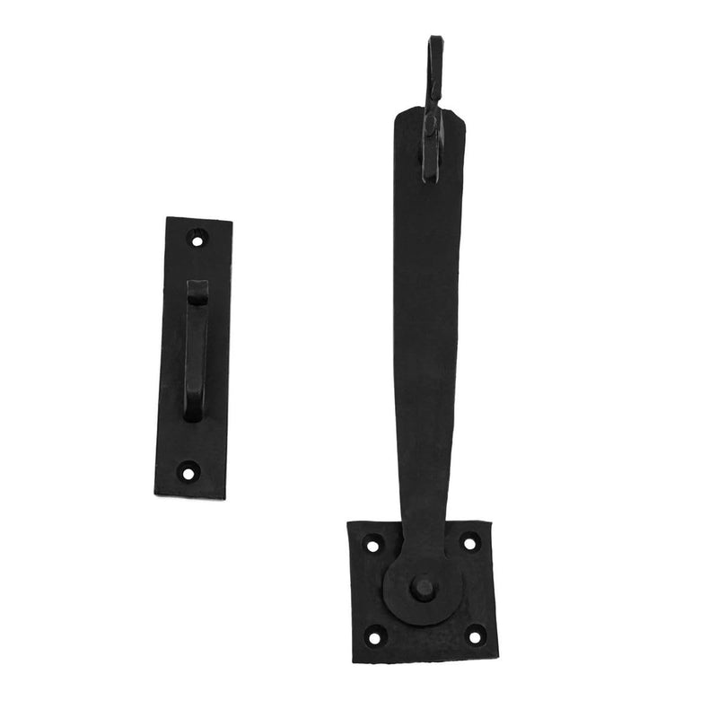 Hand Forged Iron Gate Latch, Drop Latch Oil Black- Flip Latch