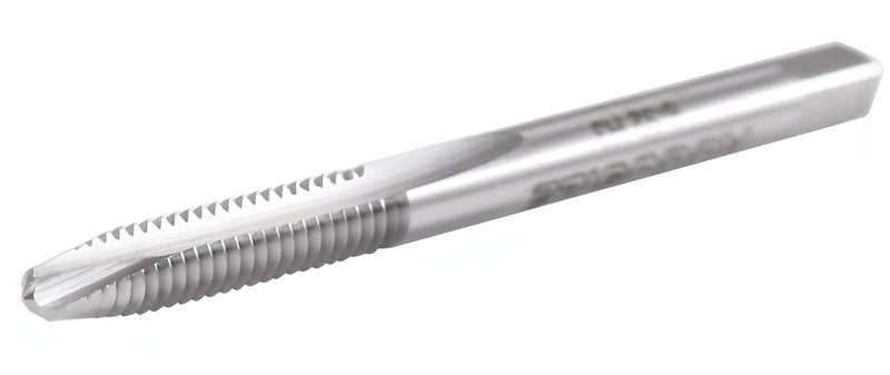 Accusize Industrial Tools 10 Pc 6-32Nc, 2 Flute, H.S.S. Spiral Point Taps, A.N.S.I. Standard, Ground, Spt-6-32x10 | ANSI Ground Plug Tap, Right-Hand Cut, Bright Finish, 2 in OAL, 11/16 in Thread Length, SPT-6-32x10