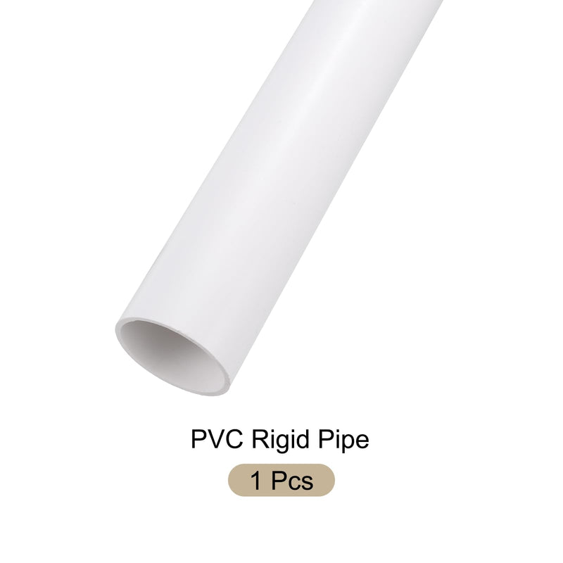1.8" x 2" PVC Pipe 14" Plastic Rigid Tubing Round High Impact Drain Pipe, [for Greenhouse Garden Home HVAC Plumbing] - 45.2x50mm / White 1.8" x 2"