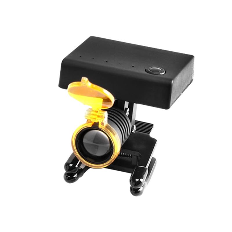 Powerful LED Headlight Headlamp for Dental Loupes Wireless Medical Spotlight with Optical Filter Clip-on Design, Black