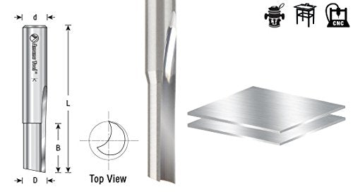 Amana Tool - 43530 Solid Carbide Single 'O' Flute Straight Grind Aluminum Cutting 1/8 Dia