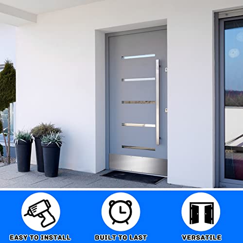 Dunzy 8 x 36 Inches Metal Kick Plate for Bottom of Door Aluminum Kick Plates with Screws for Wood Metal Door Interior/Exterior Anti Scratch Protection(Silver,1 Piece) Silver 1