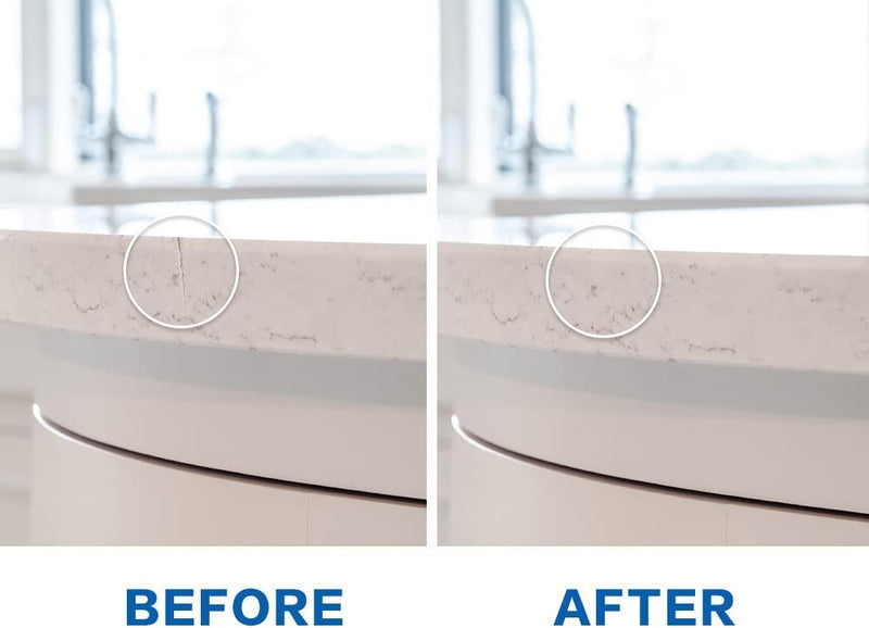 Quartz Countertop Chip Repair Kit (White), Marble and Granite Repair to Fix Nicks, Chips, Scratches on Granite, Marble, Porcelain, Corian, Travertine, Quartz, Acrylic and Other Natural Stone Surfaces No. 01 White
