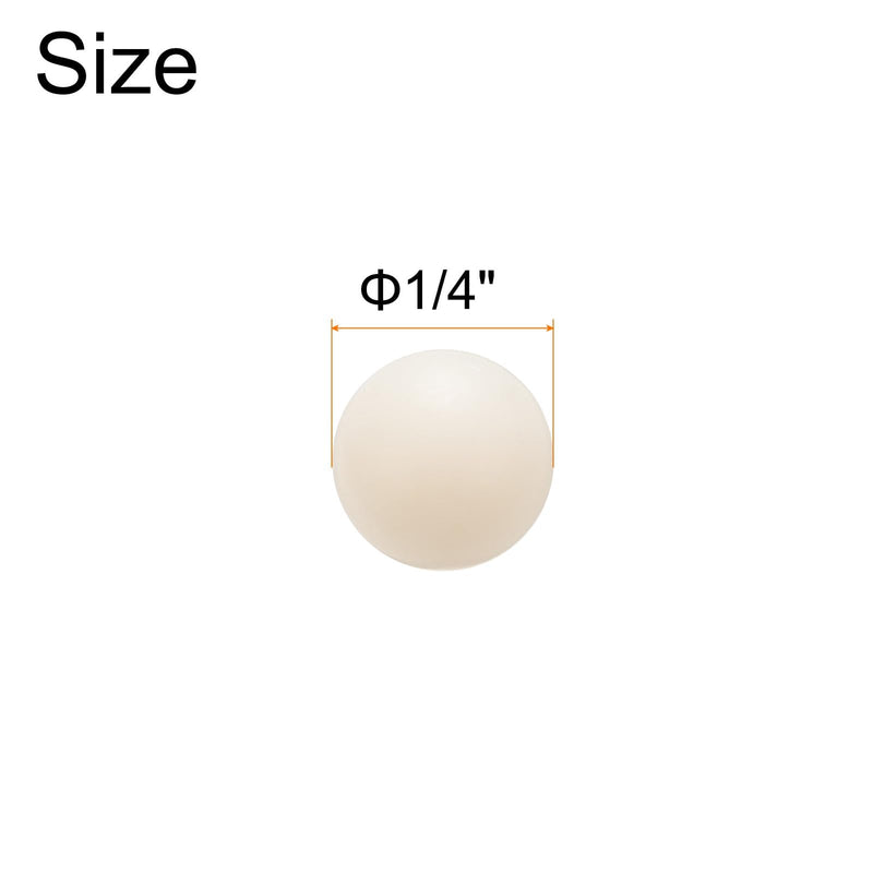 uxcell 100pcs Nylon Bearing Balls 1/4" 6.35mm Solid Plastic Balls, Precision Mini Nylon Balls 1/4"