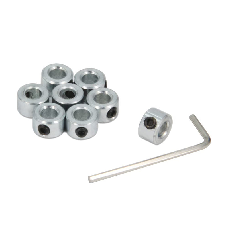 Zeberoxyz 8pcs 1/4" Bore Shaft Collars Sets-Screw Style Zinc Plated Solid Steel Lock Collars with 1/2" Outer Diameter and 5/16" Width for drive shafts, the automotive industry etc.(1/4", Zinc Plated) 1/4"