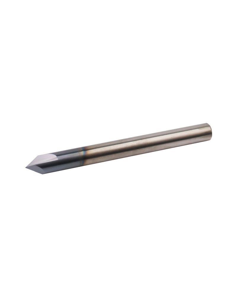 5Pcs 1/4" Solid Carbide End Mills, AlTiN Coating, 2 Flute, Chamfer End Mill for Steel, Single End End Mill Bits, 90° Chamfer Angle, 1/4" Shank Diameter 1/4" 2 Flute