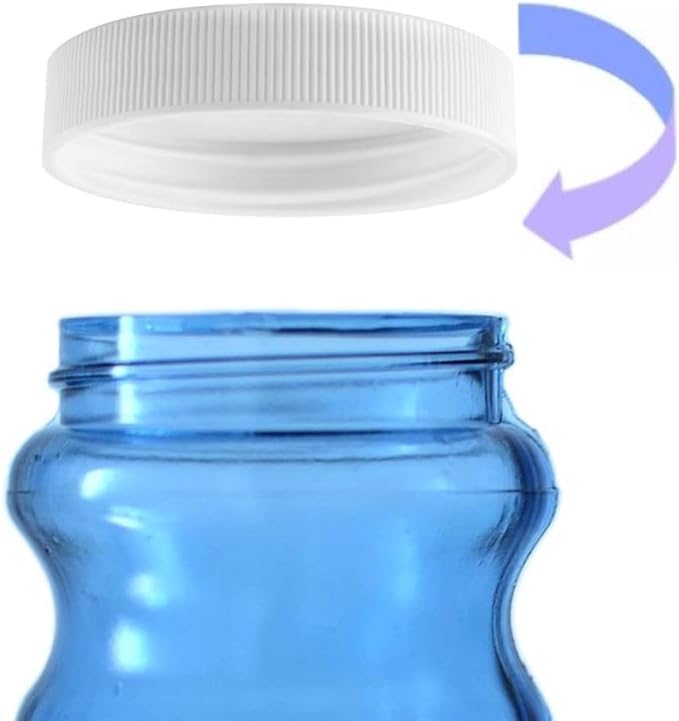 Threaded/Screw-On Caps for 3 and 5 Gallon Water Bottle Jugs (3 pk) (53mm, White)