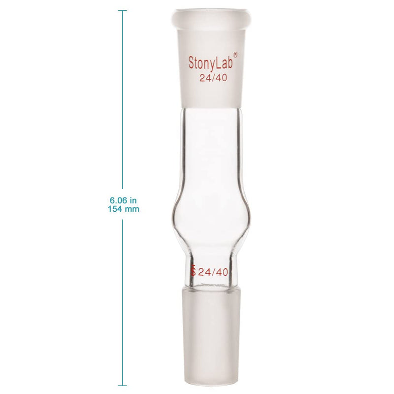 stonylab Borosilicate Glass Drying Tube Adapter, Two 24/40 Joints Straight Drying Tube for Laboratory 24/40 Joint