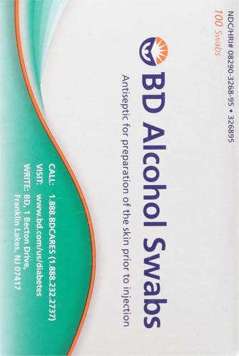 BD Alcohol Swabs 100 Each White 100 Count (Pack of 1)
