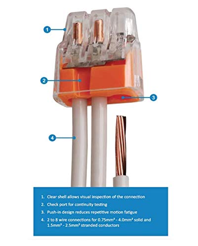 Ideal in-Sure 2-Port x10, 3-Port x10, 4-Port x10, Non-Twist Connector for Solid, Stranded, and Tin Bonded Wire
