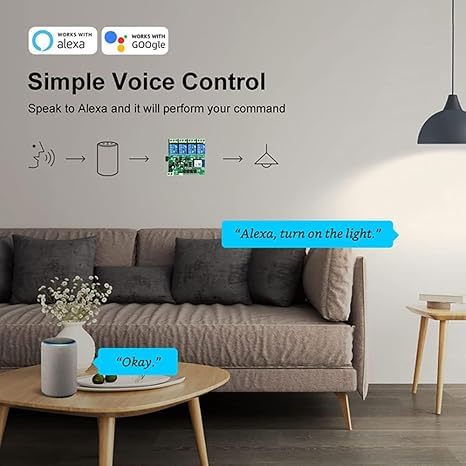 Tuya 4 Channel Updated USB 5V/AC 85-250V, Momentary Inching Self-Locking Relay Module,Tuya App Remote Control,WiFi RF Bluetooth Switch Module,Dry Contact,Compatible with Alexa Goolge Home 4ch 85-250V module - NewNest Australia